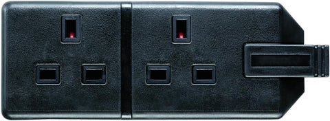Masterplug ELS132B-01 Permaplug Two Socket Trailing Socket, without Plug and Cable, 13 Amp, Black