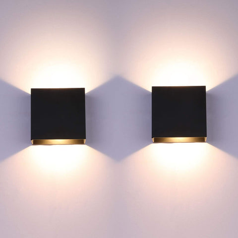 Modern LED Wall Lights for Living Room – 6W Black Aluminum Up Down Indoor Wall Lamp, Hardwired Sconce Lighting for Bedroom, Hallway & Home Deco