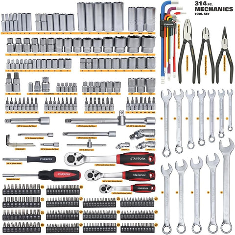 STARWORK 314-Piece Metric Mechanics Tool Set