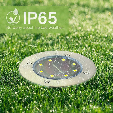 Joomer Solar Lights Outdoor Garden 12 Pack Solar Ground Lights Warm White