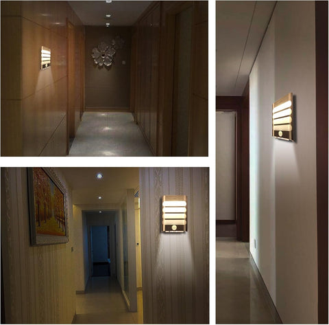 Indoor Motion Sensor Wall Lamp (2-Pack), Warm White LED Stick-on Anywhere Security Lights for Stair,Kitchen,Bathroom,Laundry Room,Hallway,Closet