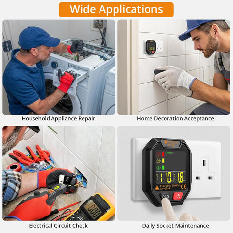 NEOTECK SOCKET TESTER WITH LCD DISPLAY & NON-CONTACT VOLTAGE TESTER PEN ORANGE 12-1000V AC DETECTOR KIT