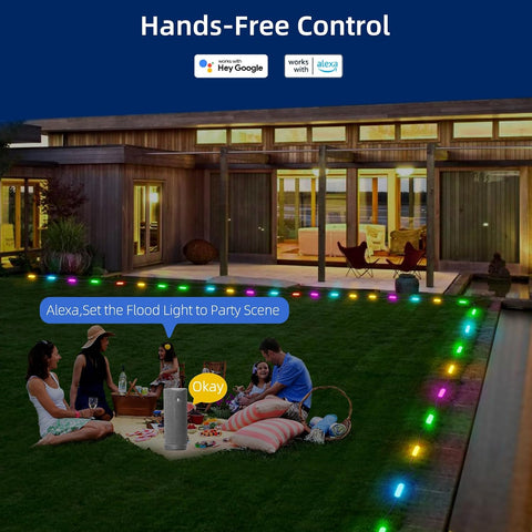 BASON LIGHTING Smart Outdoor In-Ground Lights, IP65 24V Voltage Pathway Lights, 20 Pack, App Control Walkway Lights for Garden Lawn with 48 Scene Modes with Music Sync