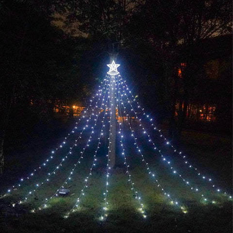 350 LED Outdoor Christmas Tree Lights with Star – Pure White