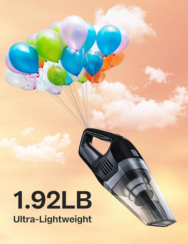 Cordless Handheld Vacuum Cleaner, Powerful Suction Portable Lightweight Mini Vacuum with 25–30Mins Long Runtime, Rechargeable Quick Charge Battery for Home, Car, Carpet, Stairs & Pet Hair Cleaning