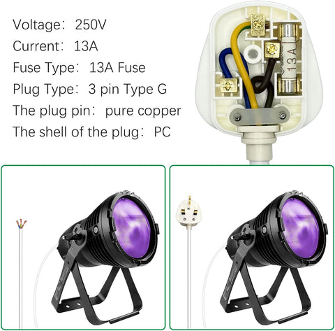 4 Pack 13A Fused UK 3 Pin Plug Rewireable White