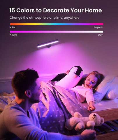 FULNIX Rechargeable LED Wall Lights 2 Pack Black