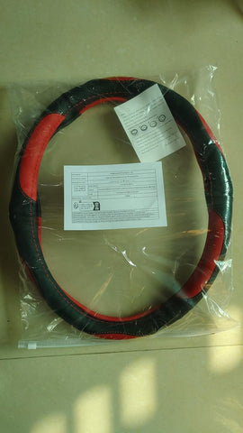 Leather Car Steering Wheel Cover 15 Inch Breathable Anti-Slip