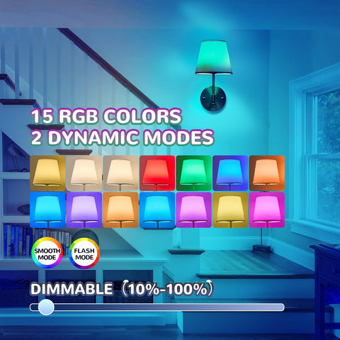 Brushed Nickel Battery Operated Wall Sconce Set of 2 with Remote