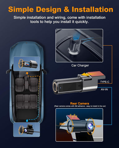 4K Front and Rear Dash Cam with WiFi and CPL Filter