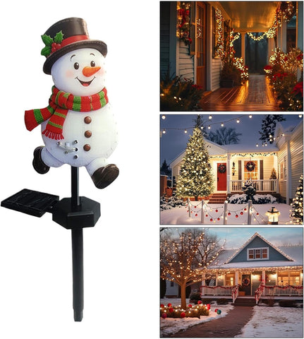 Solar Christmas Lights - 2-Piece Waterproof Outdoor Garden Stake, Warm