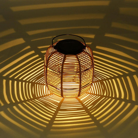 Rattan Solar Lights for Outside Rattan Woven Japanese Style Ambient
