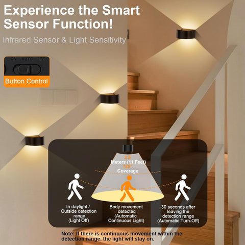 Battery Wall Light Indoor with 3 Colors, 5000mAh Wall Lamp without Power Connection, Rechargeable LED Wall Light with Motion Sensor, Wireless, Remote Control, Wall Light Up and Down for Hallway