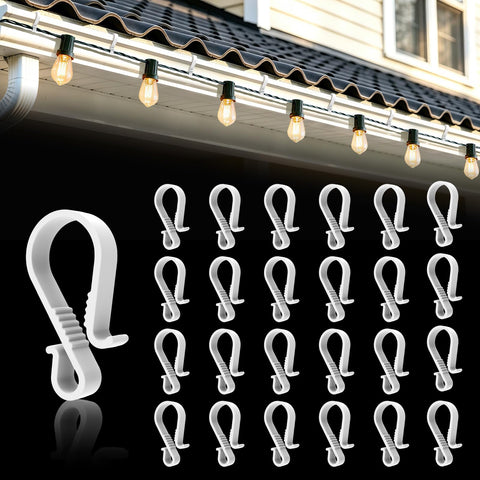 60 Pack Gutter Hooks for Outdoor Lights – S Clips for Hanging Christmas & Fairy Lights on Gutters – Make Festive Lighting Easier to Hang and Easier to Enjoy