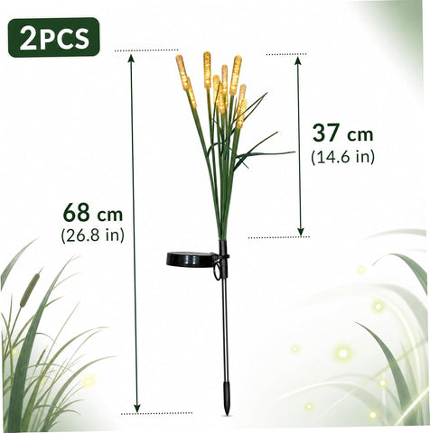 2 Pack 26.8" Swaying Solar Garden Lights, Waterproof Outdoor Solar Pathway Lights Warm White