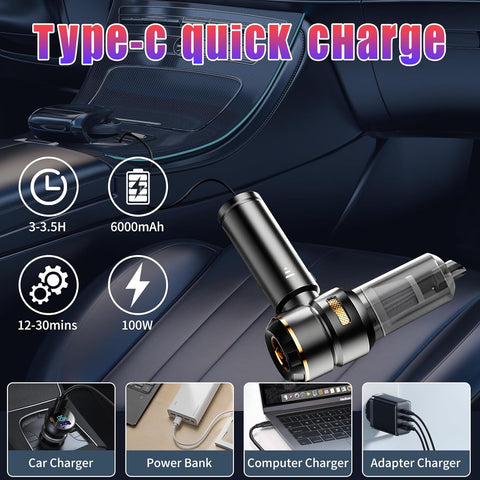 Nctoberows Handheld Vacuum Cleaner Black Gold, 22000Pa Cordless Mini