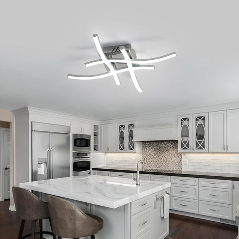 Modern kitchen with a ceiling light fixture