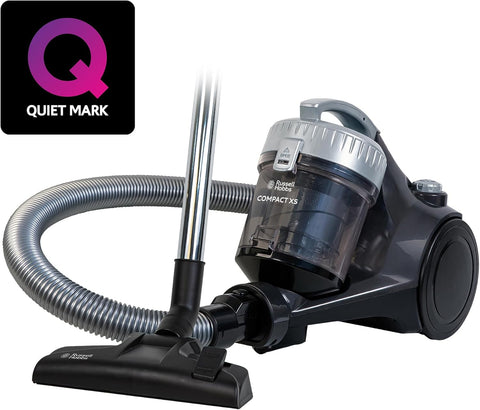 Russell Hobbs Compact XS Bagless Cylinder Vacuum Cleaner – 700W Lightweight 1.5L, Triple Filtration, Grey & Silver, for Hard Floors, Carpets & Cars