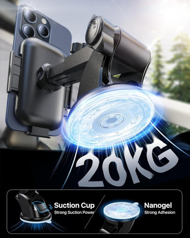 Andobil 3-in-1 Car Phone Holder Military-Grade Strong Suction