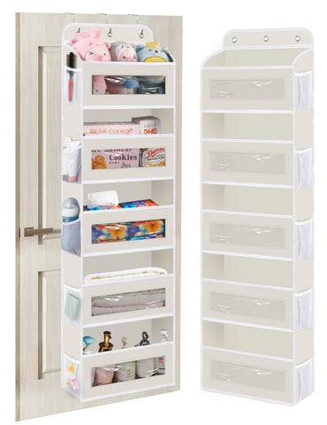 KYEVIS Over The Door Storage Organiser, 5 Shelves with 10 Mesh Pockets, Dark Grey – Keep Baby Essentials Neatly Within Reach