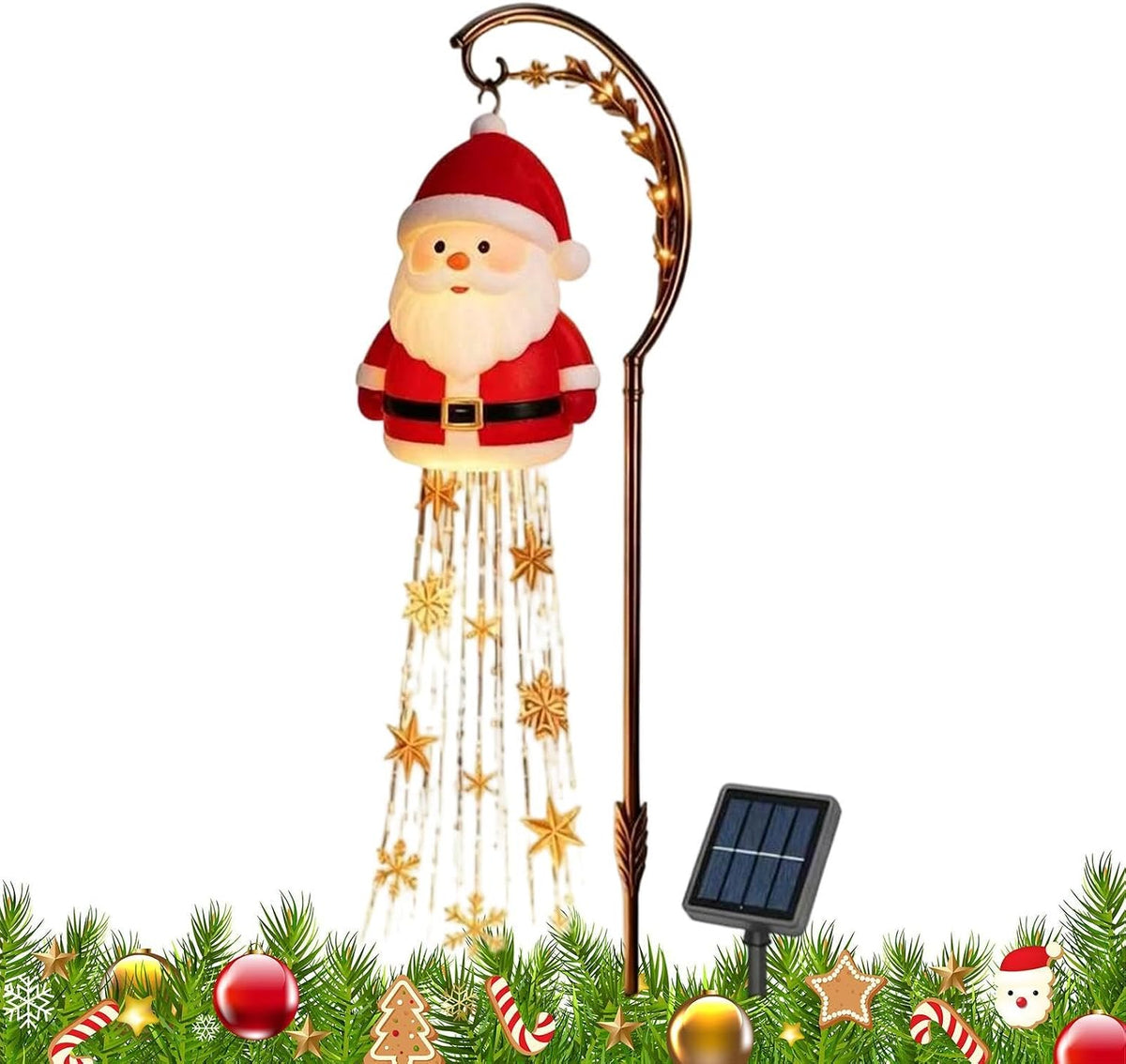 Christmas Solar Lights Outdoor Decorative Christmas Snowflake Stake Lamp