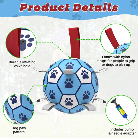 Dog Football Toy with Straps for Interactive Play