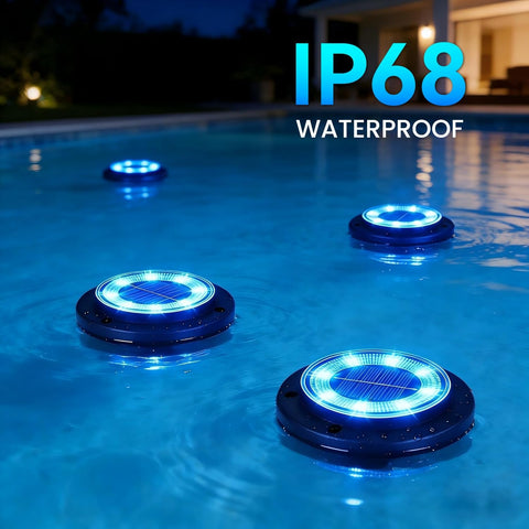 Flacchi Solar Lights Outdoor Waterproof - 2-in-1 Solar Powered Ground Lights Outdoor Solar Disk Light Landscape Light for Deck Step Patio Yard Pathway Walkway Driveway Garden (Blue, 8 Pack)