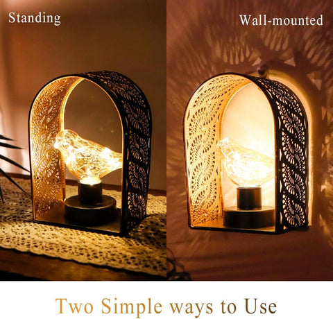 Battery Operated Bird Cage Wall Sconce Set of 2