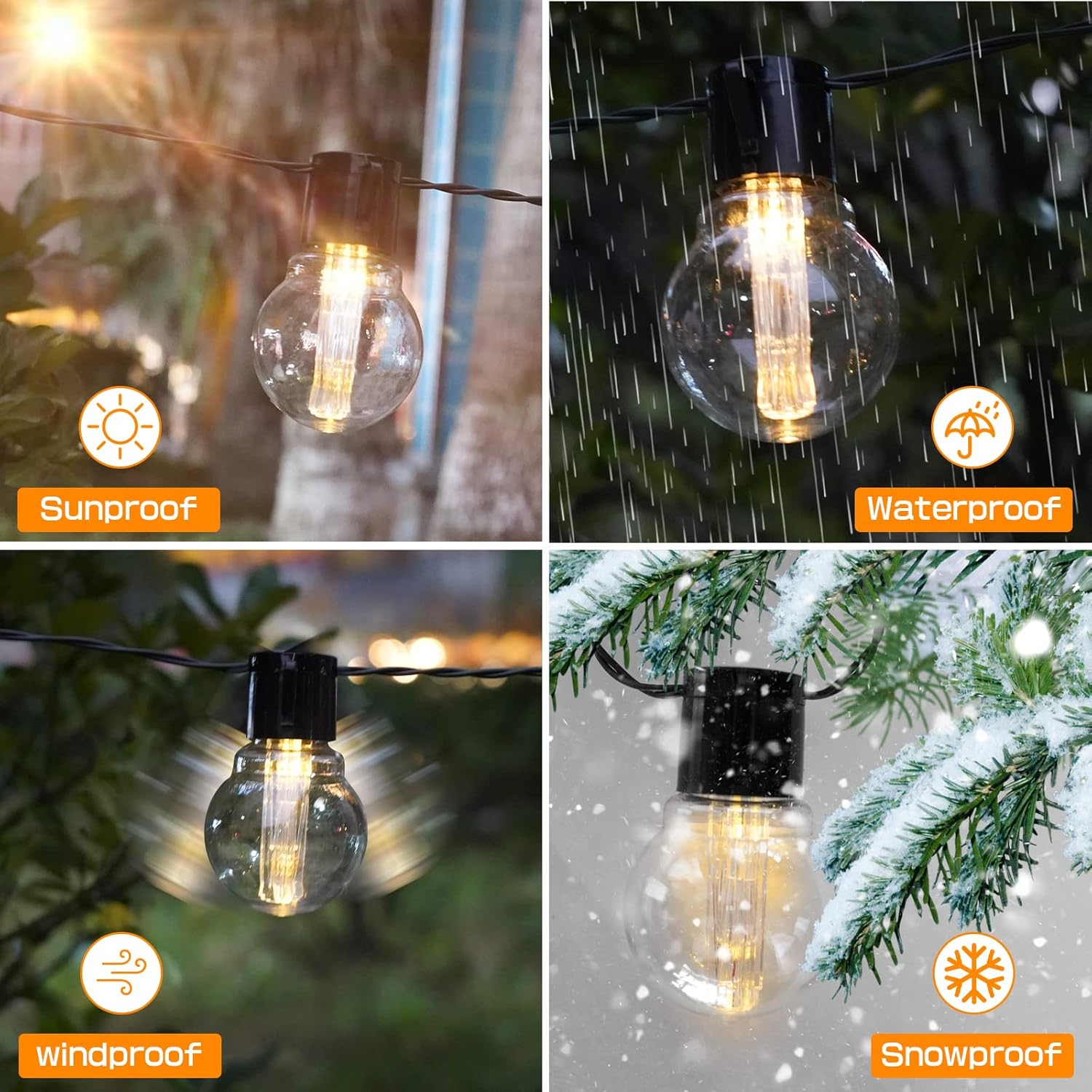 Solar Festoon Lights Outdoor, 9M/29.5FT G50 20 Bulbs Solar String Lights Outdoor Garden, Remote Control, 8 Modes 4 Brightness, Outdoor Solar Lights IP65 Waterproof for Garden Patio Decoration
