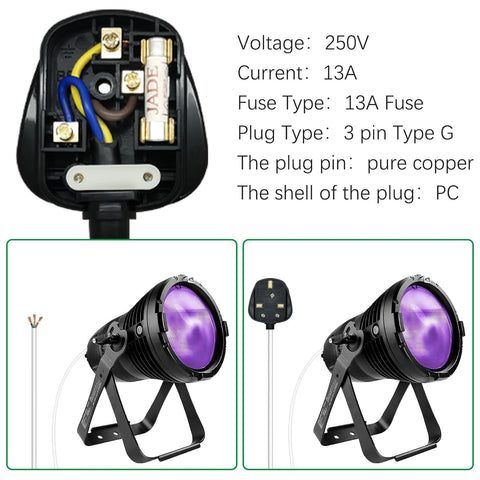 13 Amp 3 Pin Plug Black Rewireable Heavy Duty 2 Pack