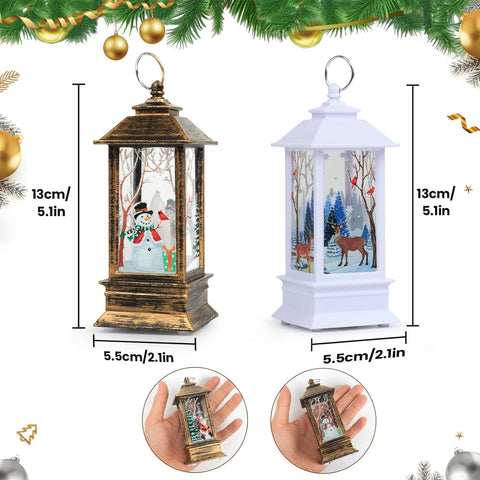 Lifreer 3PCS Christmas Lanterns – Outdoor LED Candle Lights with Elk, Snowman & Santa Designs