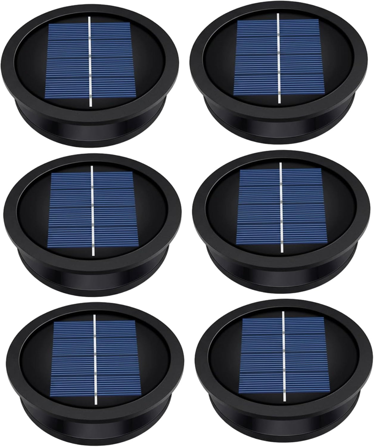 Warm White Solar Light Replacement Tops 6 Pack – Outdoor Solar Lights with Easy On/Off Switch for Lanterns DIY Replacement, 2.2in