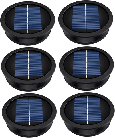 Warm White Solar Light Replacement Tops 6 Pack – Outdoor Solar Lights with Easy On/Off Switch for Lanterns DIY Replacement, 2.2in