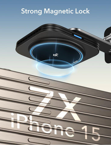 ESR Qi2 15W MagSafe Car Mount Charger Black for iPhone & Galaxy