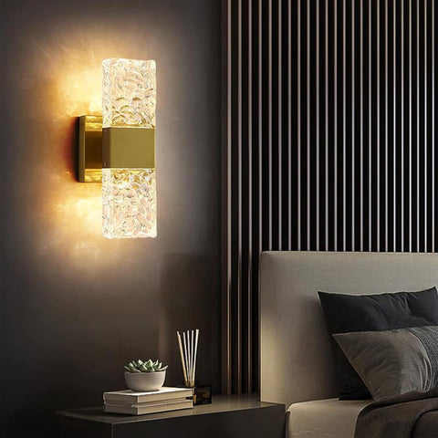 Water Ripple Crystal LED Gold Wall Light