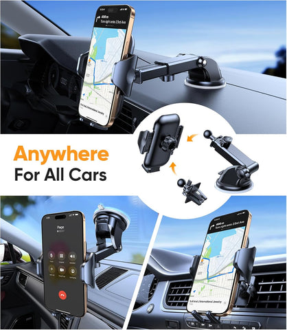 Car Phone Holder with 360° Rotation & Strong Suction