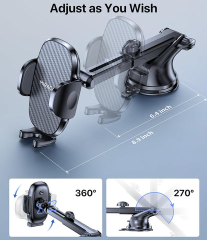 Miracase 3-in-1 Car Phone Holder Mount for Dashboard, Windscreen & Desk