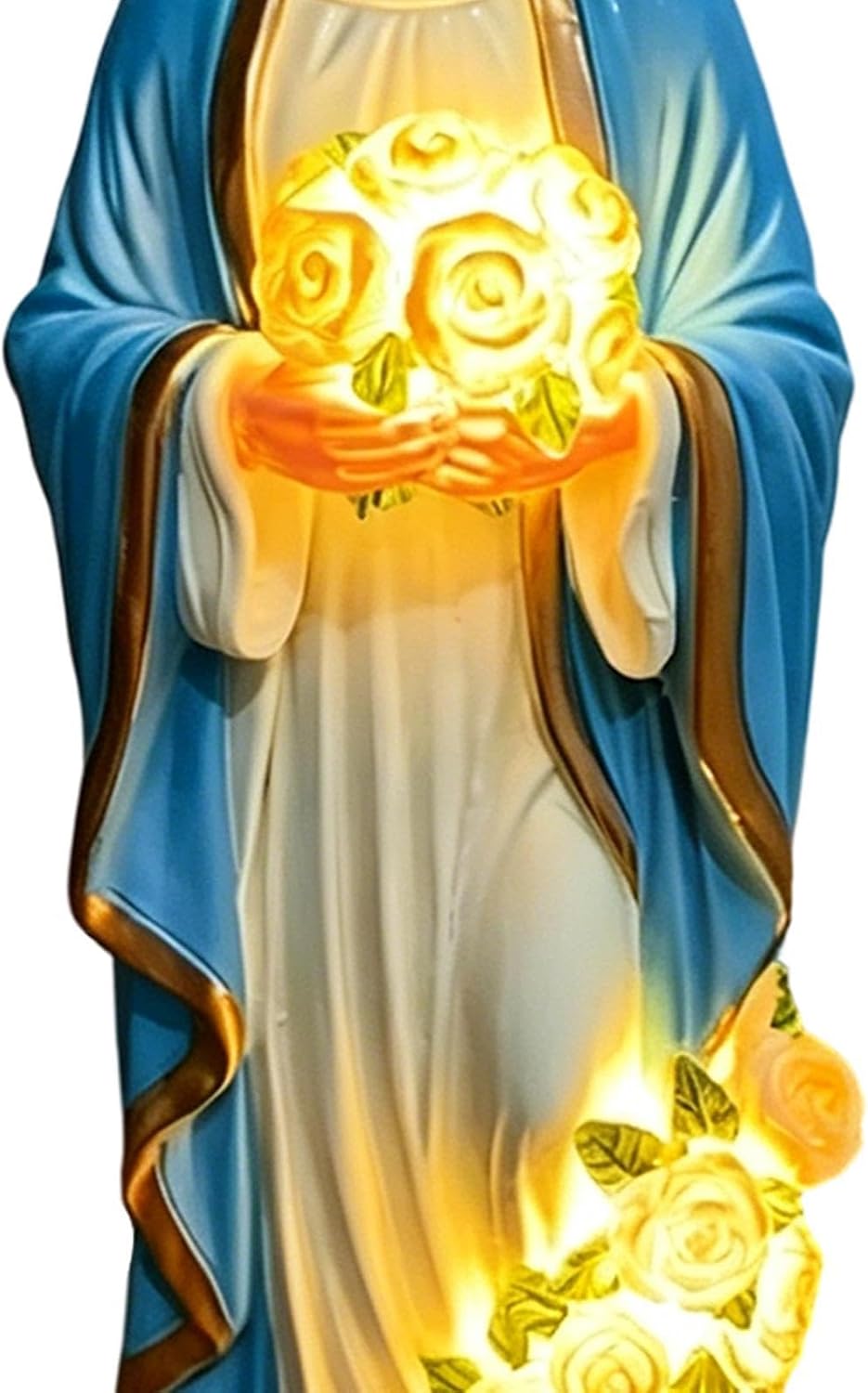 Outdoor Lamp USB Power Powered Virgin Mary Sculpture Lighting