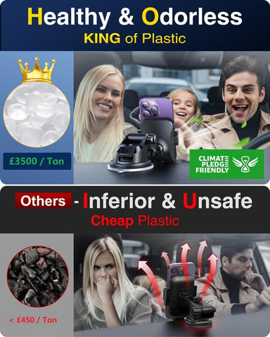 VANMASS Car Phone Holder 2025 Black – 85+ LBS Strong Suction, Rotatable Mount