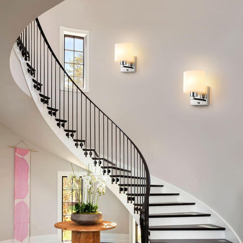 Modern Chrome Wall Light with Toggle Switch E14