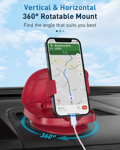 JOYEKY Dashboard Car Phone Holder 360° Rotatable Mount Red