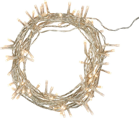 Lights4fun 8m String Lights 100 LED Warm White Fairy Lights with Clear Cable, Remote Control & Timer – Indoor Plug-In Lighting for Bedroom, Wedding, Party & Home Décor