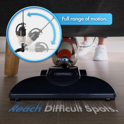 VonHaus 2-in-1 Stick Vacuum Cleaner 800W | 17000Pa Powerful Suction | Lightweight Upright & Handheld Vacuum with HEPA Filter, 1.3L Dust Tank & Accessories – Grey