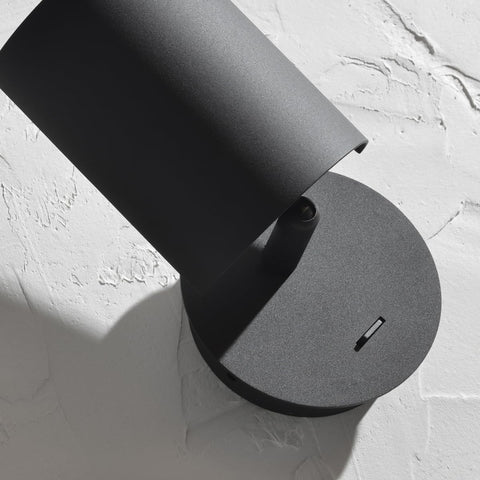 Modern Aluminium Wall Lamp with Black Switch, 90° Swivel Lampshade, E14 Bulb, for Bedroom, Living Room, Hallway, Hotel