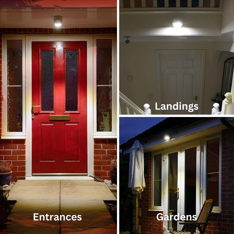 Battery Operated PIR Motion Sensor Cordless LED Security Light – Removable, Wireless, Indoor Outdoor Wall Lamp (Black, No Batteries)