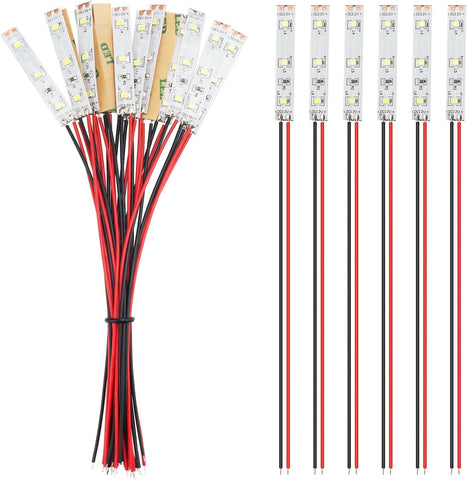 15 PCS 50mm Prewired LED Strip Lights 12V-18V White 2335 SMD Flexible