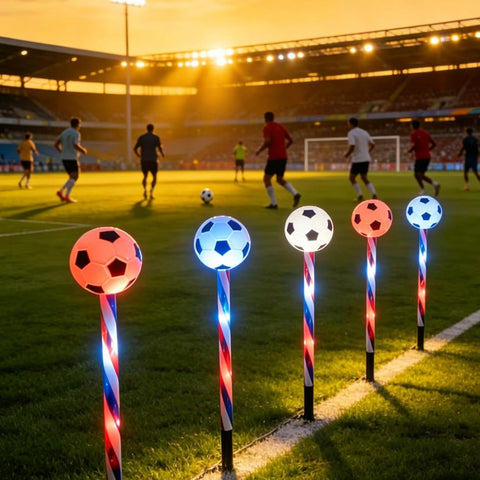 Solar Stake Lights, Waterproof Football Lamp, 5.91x21.26 Inches Decorative Outdoor Fixture with Sturdy Build, Strong Landscape Design, Patio Accessory with Fun Style, Stake Lights for Lawn