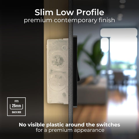 BG Electrical Double Wall Light Switch, 2 Way, Screwless Front Plate, Round Edges, Evolve, Polished Copper, 20A, 16AX, PCDCP42B