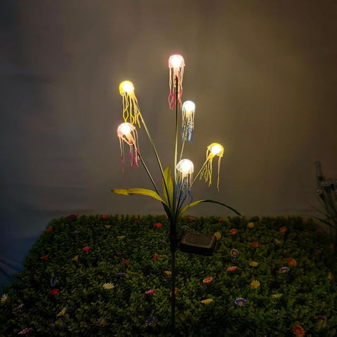 Solar Lights Outdoor with Jellyfish Design Waterproof Pathway Lighting