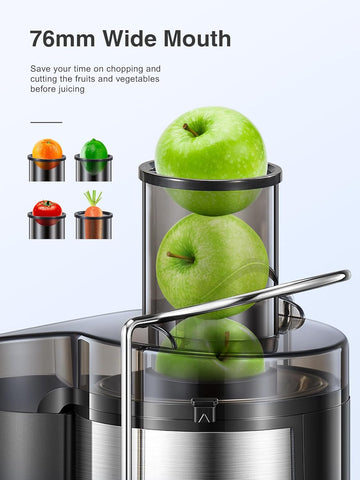 Reemix Centrifugal Juicer 800W 3" Wide Mouth Dual Speed Extractor Black